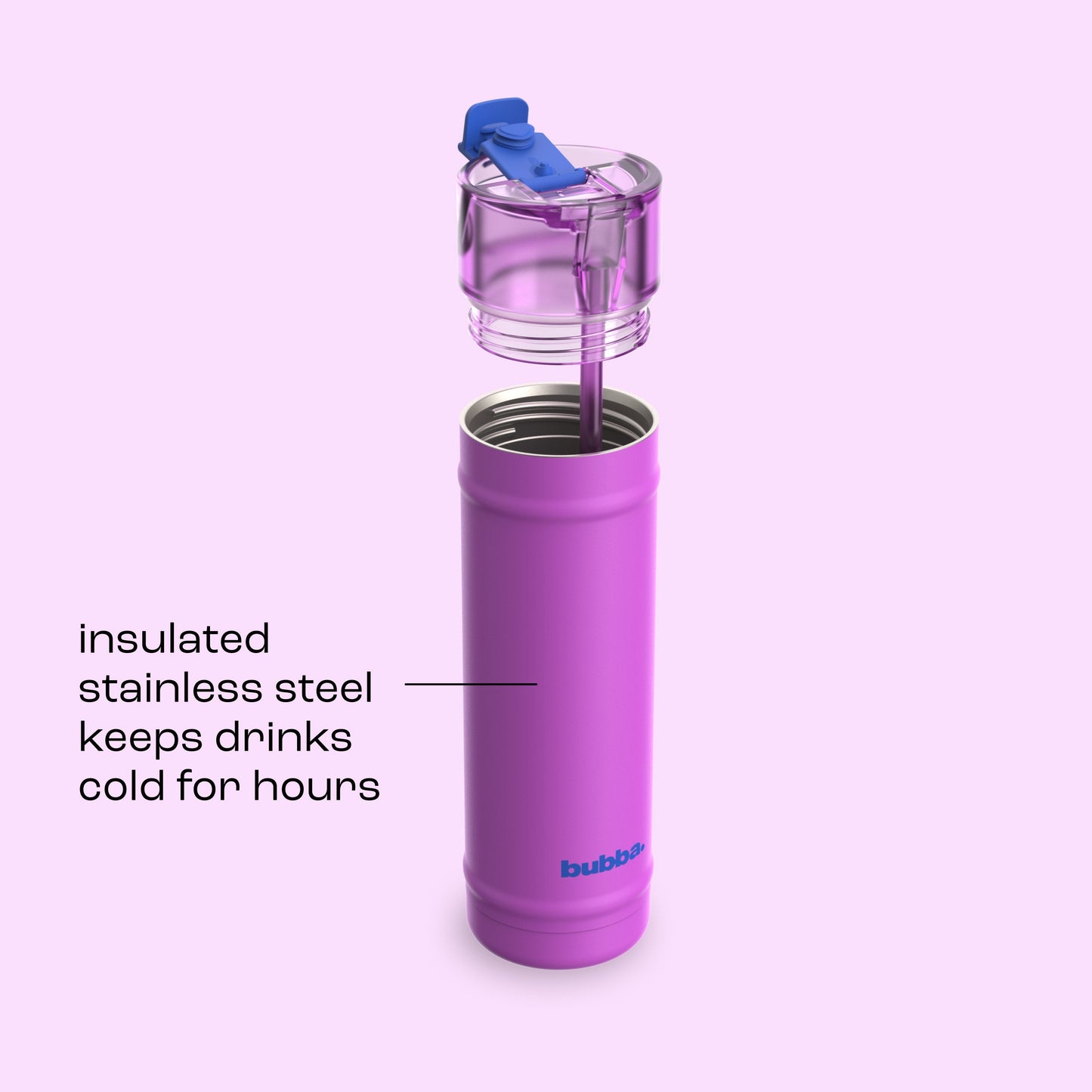 bubba 24 oz DualSip Insulated Stainless Steel Water Bottle - Mood Booster - US 5746