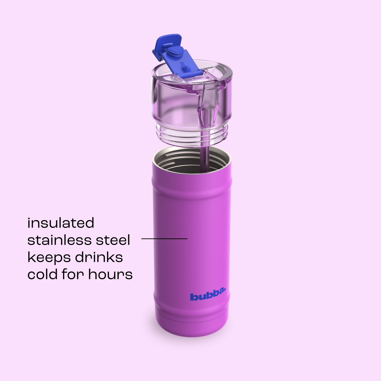 bubba 18 oz DualSip Insulated Stainless Steel Water Bottle - Mood Booster - US 5828